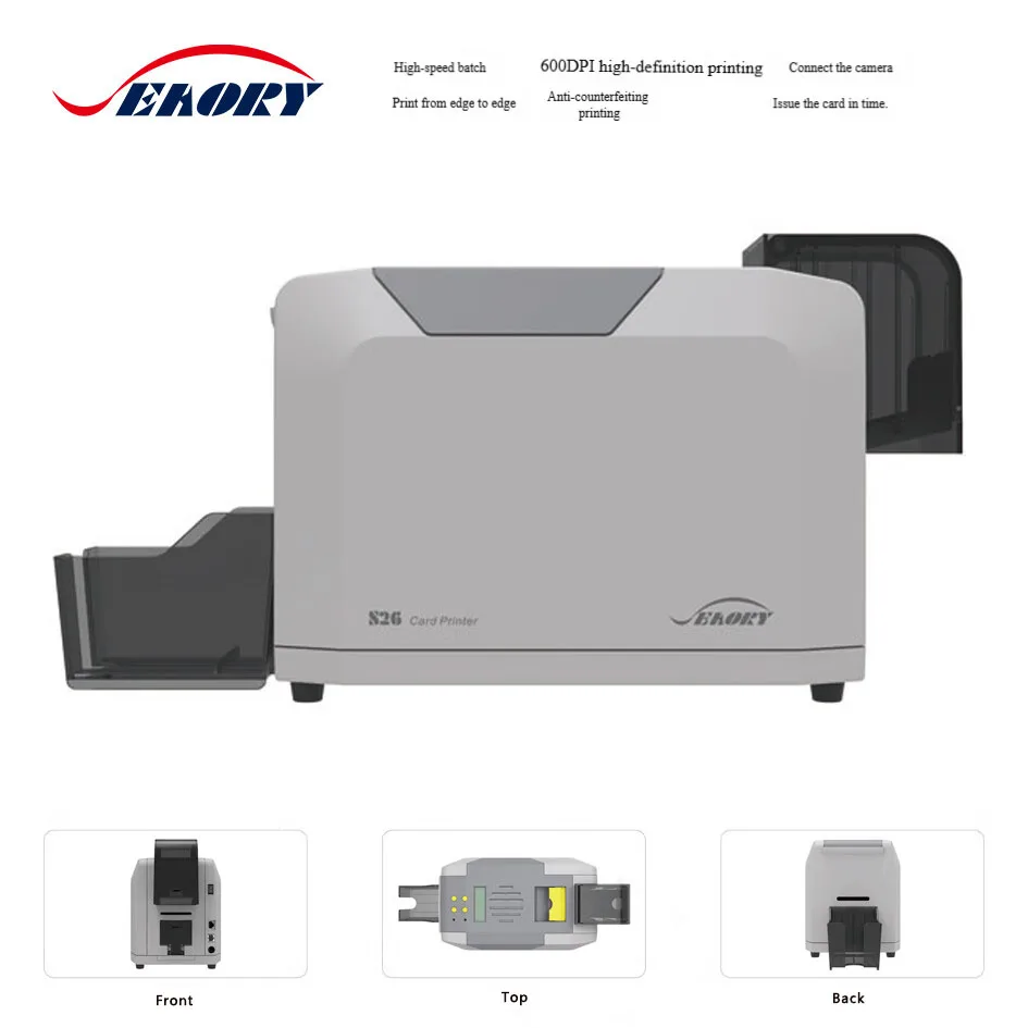 Seaory S26 Single-sided PVC Card Printer ID Dye-sublimation Machine Business Printing IC Access Badge Healthy Student VIP Maker