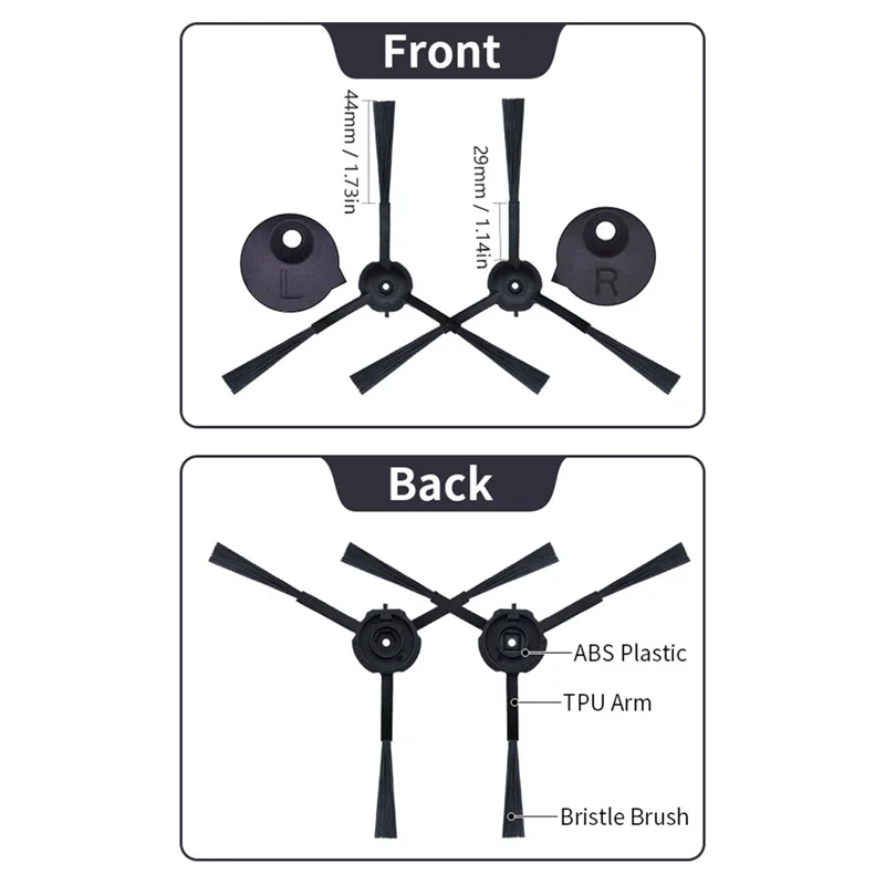 Filtro de bolsas de polvo para Xiaomi Roidmi Eve Plus, paño de mopa, Cepillo Lateral principal, Robot aspirador