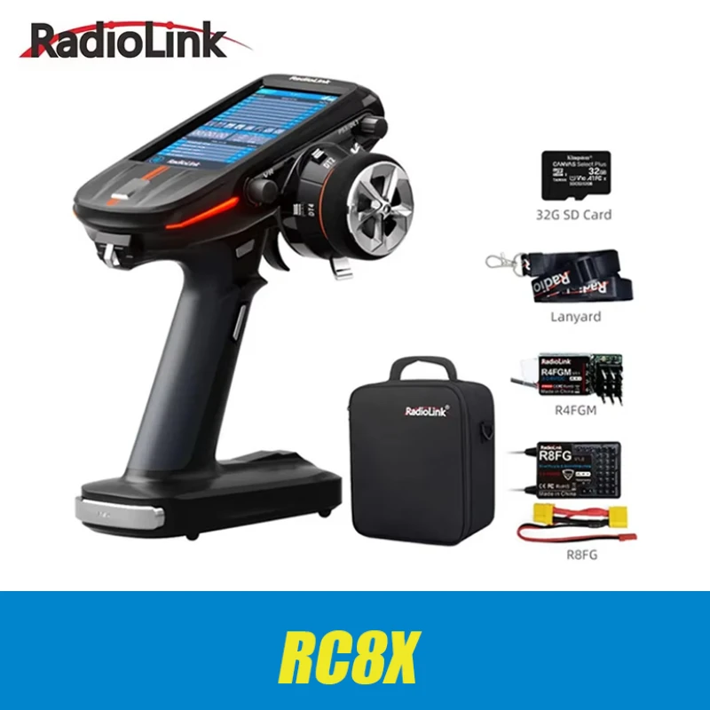 Radiolink RC8X 2,4G 8CH 4,3 pulgadas LCD pantalla táctil transmisor Compatible con TBS CRSF R8FG R4FGM receptor para RC coche barco Robot