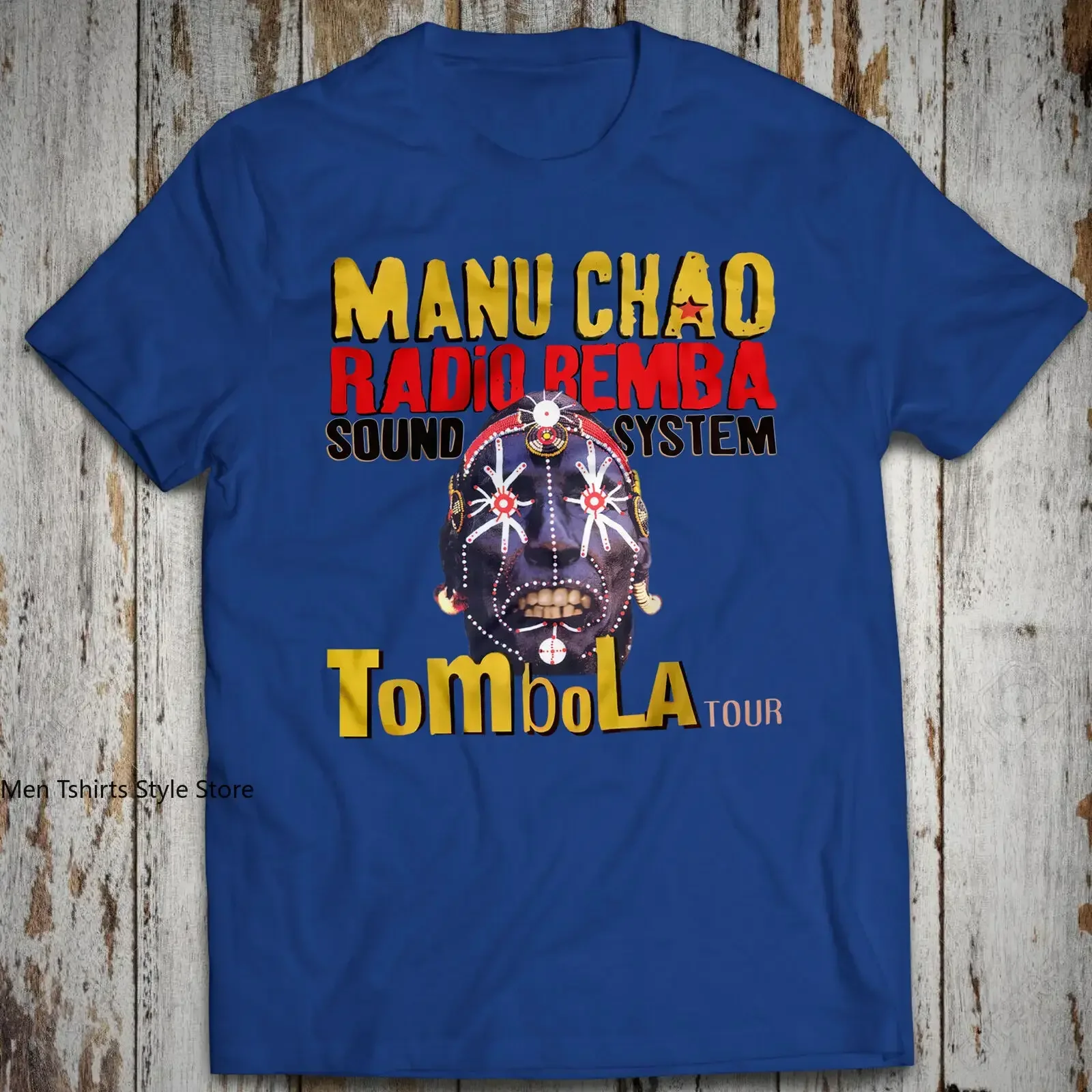 Mens New  Clothing Summer  Cotton Tombola Tour Manu Chao Radio Bemba Sound System shirt Mano Negra rock T men clothing