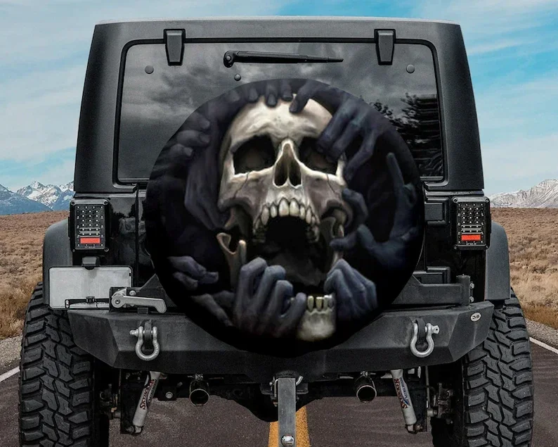 Skull Spare Tire Cover Sugar Skull Lover Spare Tire Cover Halloween Gift Funny CAR COVER Accessories Spare Covers