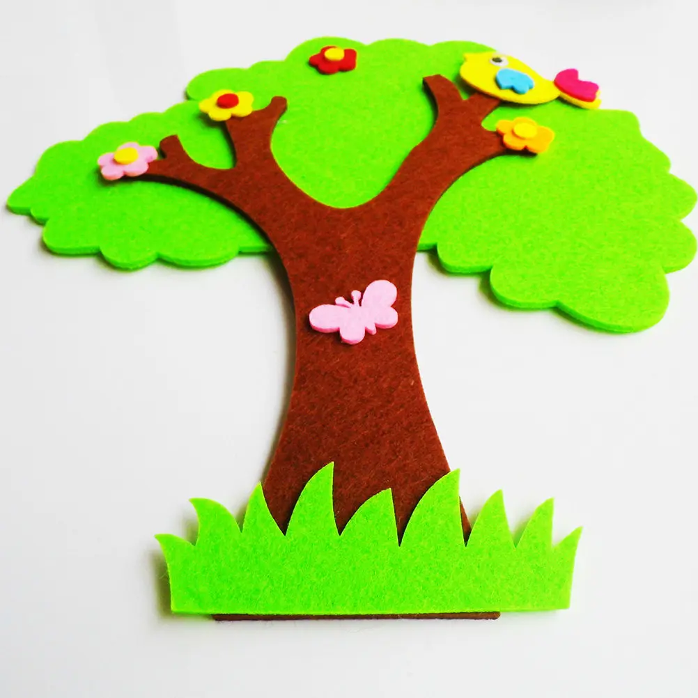 Felt Wall Stickers Decorative Room Nursery Non toxic Environment friendly Cartoon DIY Home Kindergarten