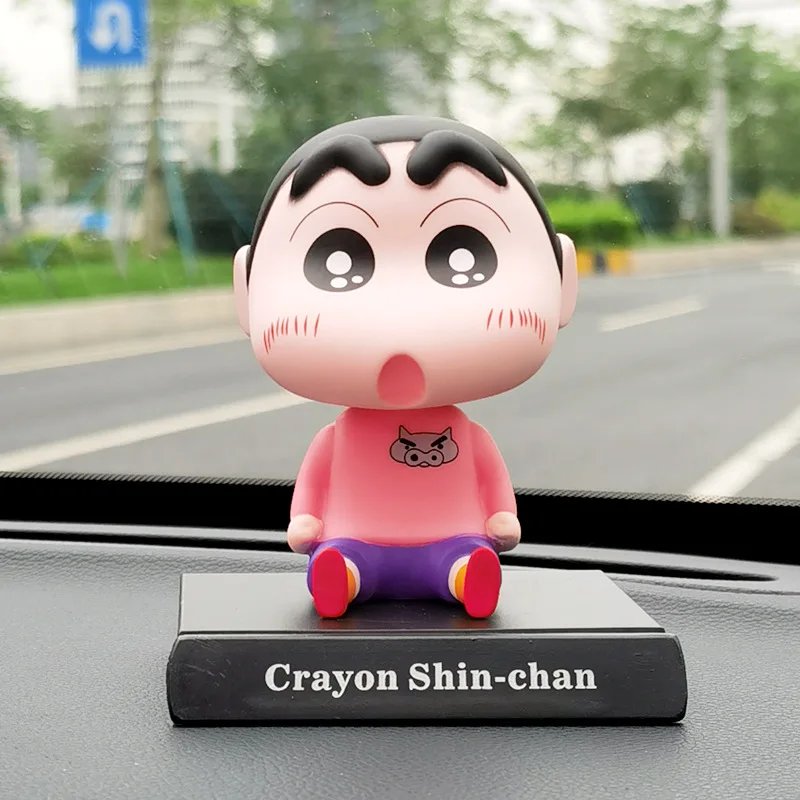 โมเดลการ์ตูนชินจัง 7 แบบ สามารถโยกหัวได้ ของตกแต่งรถยนต์ ที่วางโทรศัพท์ ฟิกเกอร์แอคชั่น โมเดลพีวีซี ของเล่น ของขวัญ