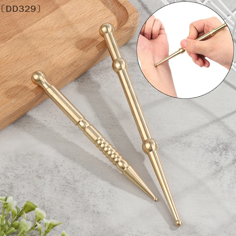 

〔DD329〕1Pc Pure Brass Facial Massage Pen Eye Trigger Point Massage Pen Reflex Therapy Stimulator Acupoint Massager Tool