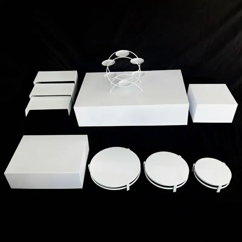

10pcs Luxury White Metal Buffet Dessert Stand Set Durable Stylish for Modern Home Party Wedding Cake Candy Bar Decoration props