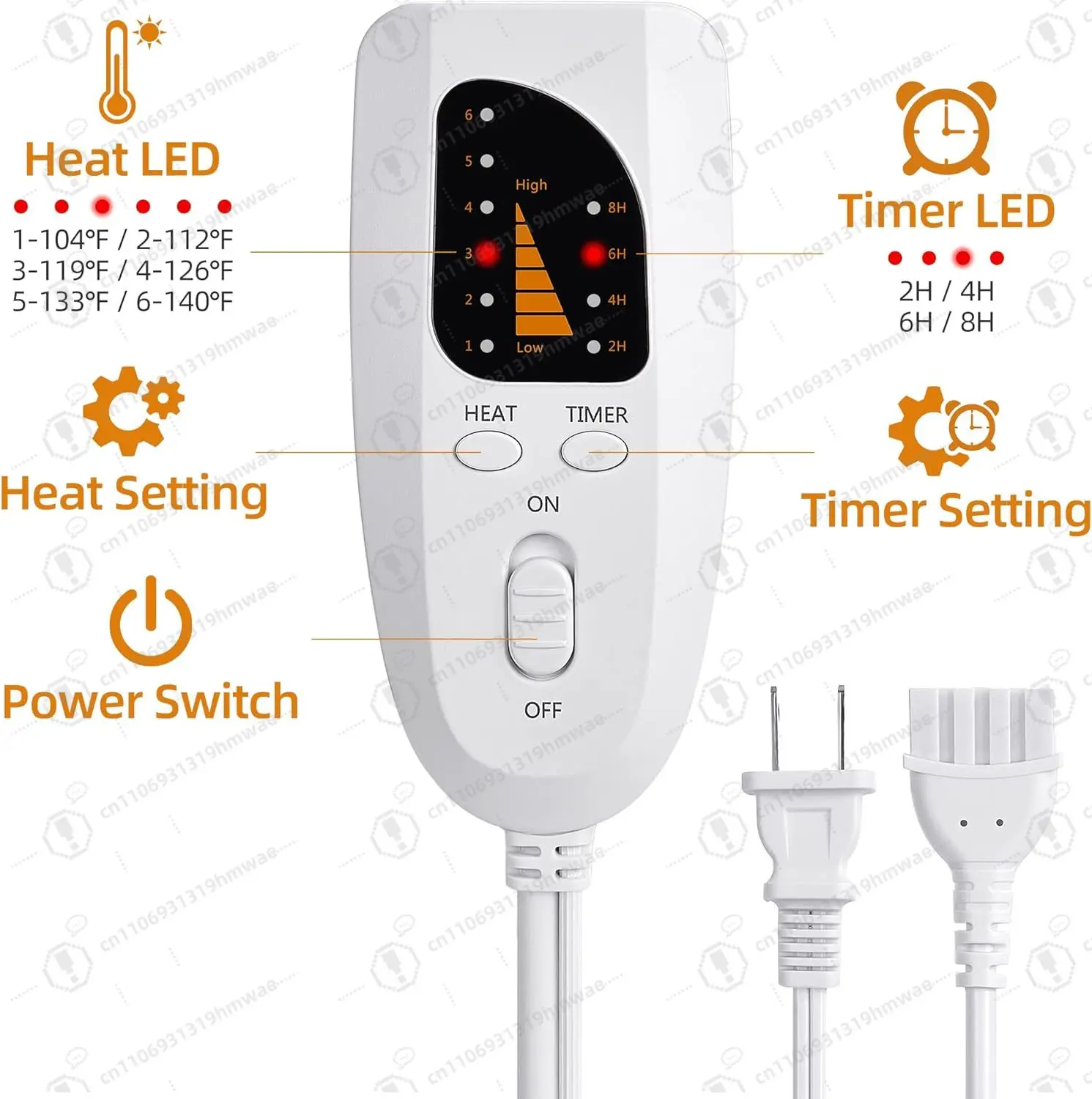 جهاز تدفئة القدمين الكهربائي، جهاز تدفئة القدمين مع 6 إعدادات لدرجة الحرارة و4 إعدادات للمؤقت، استخدام سريع للحرارة لهدايا الشتاء