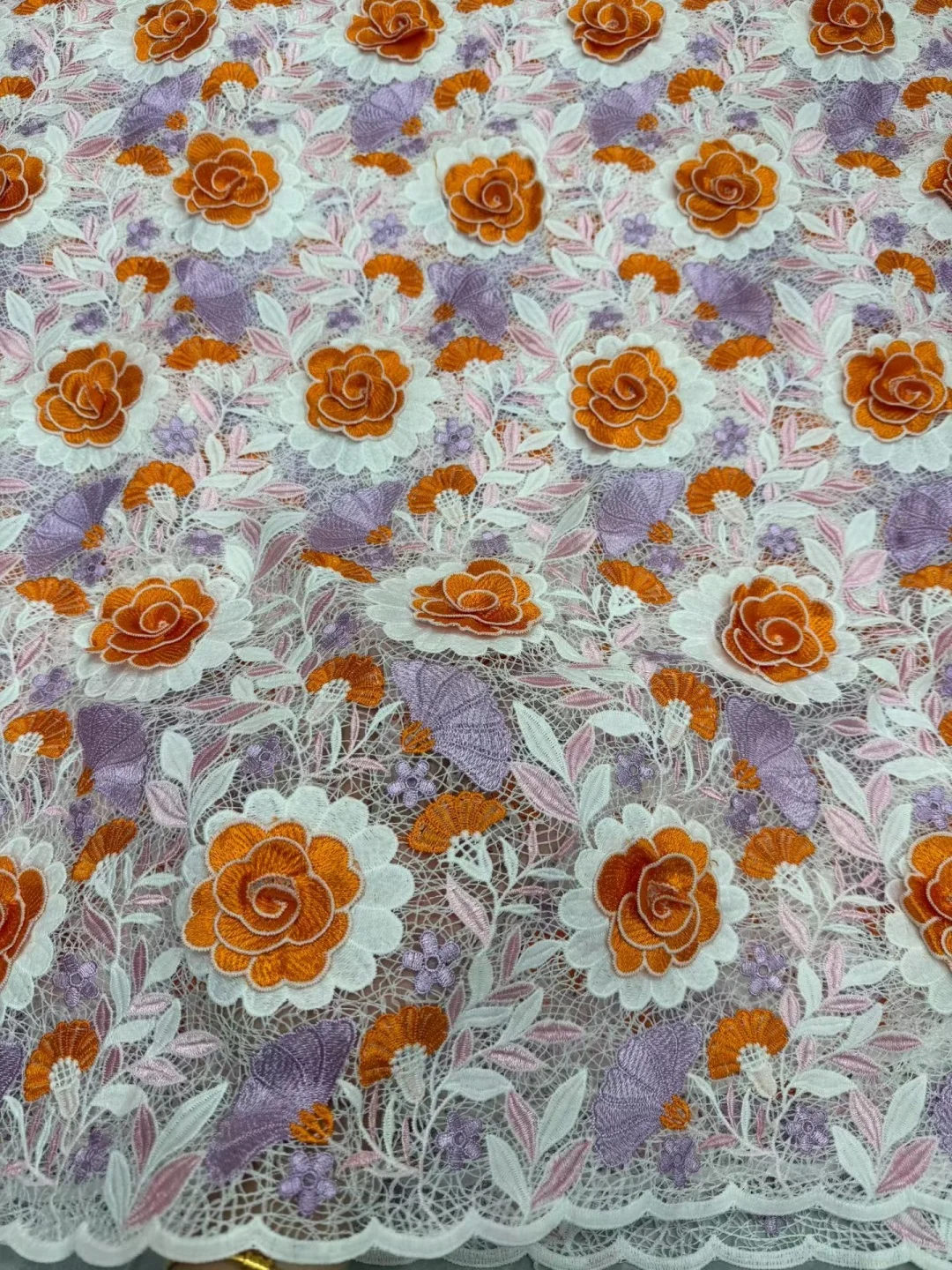 Highest Grade British Handcut Lace Original Austria Organza Soft African Embroidery Lace Fabric for Celebrants Wedding AT3118-A1