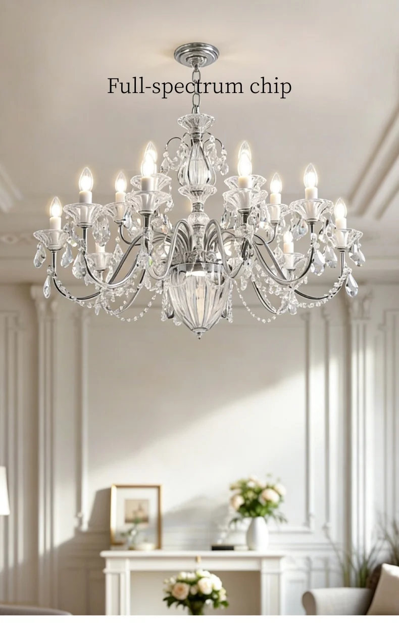 French Chandelier Europe Villa Candle E14 Pendant