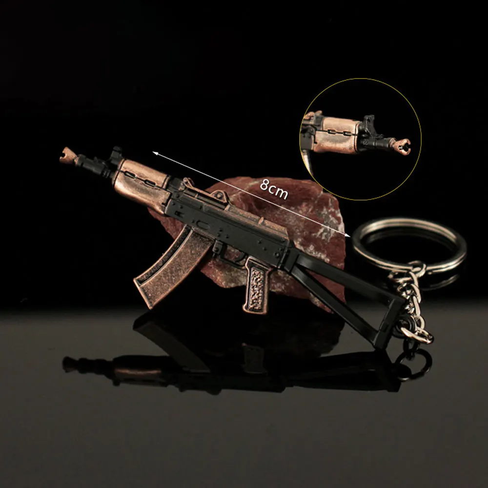 

Mini Zinc Alloy AKS74U M7 Rifle Weapon Model Toy Gun Keychain Kids Christmas Gift CS Game Prop Decoration Action Figure HG373