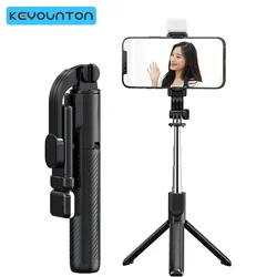 Portable Wireless Bluetooth Phone Telescopic Selfie Stick Tripod With Fill Light for Huawei iPhone 13 14 Pro Android Xiaomi 10