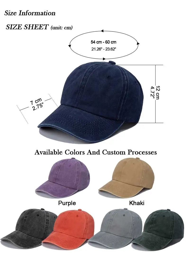 Maßgefertigte Baseballkappe Herren Outdoor-Kappe aus Gewaschener Baumwolle Sonnenschutz-Mütze Weiche Kappe mit Individueller Stickerei Logo Damen-Kappe – Detail 1
