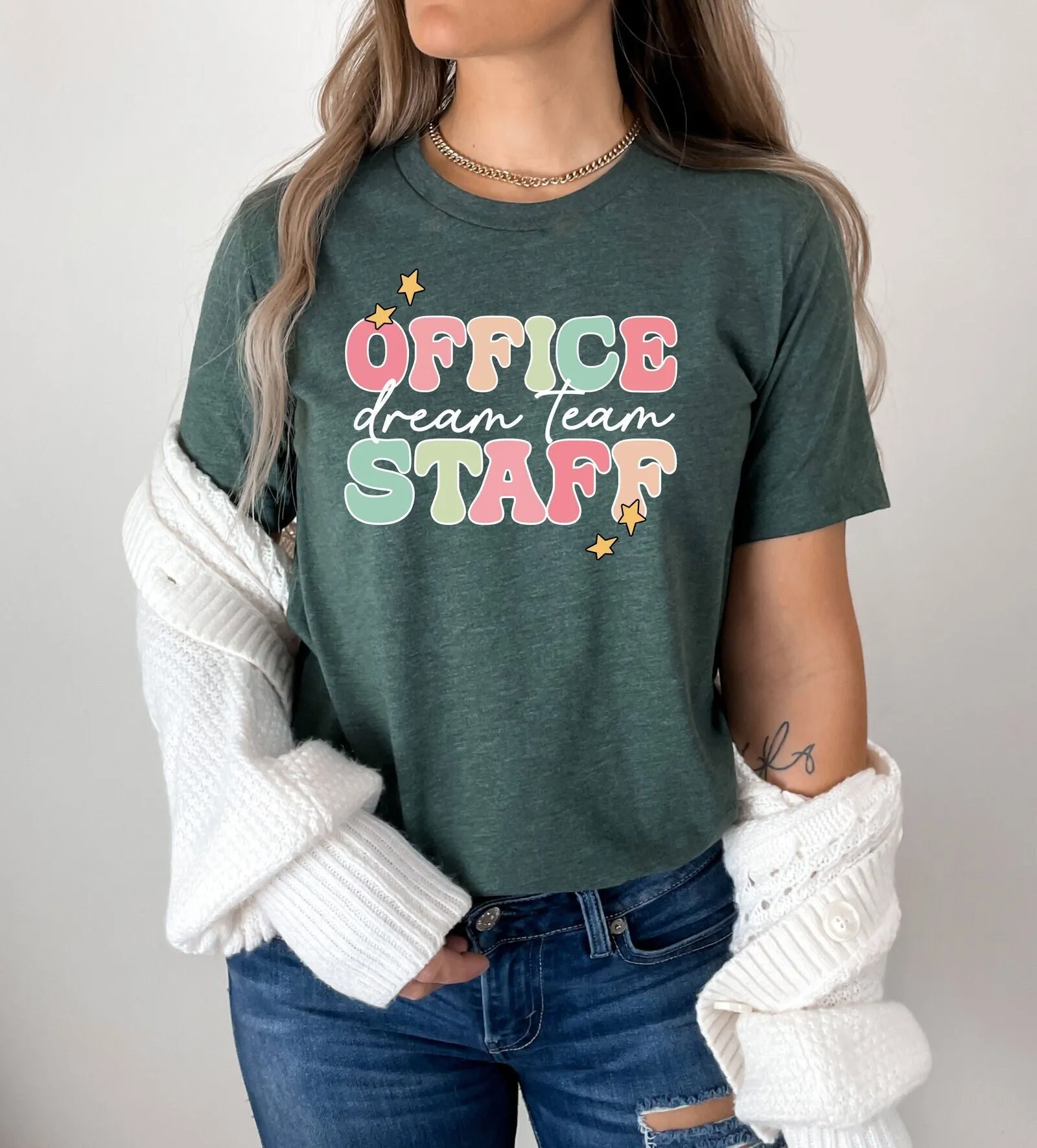 Coworker Dream Team T Shirt Office Staff Ladies Receptionist Squad Lady Admin