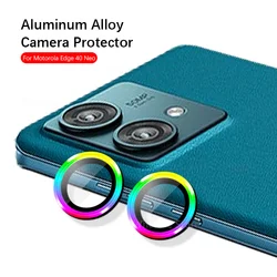 3D Curved Camera Lens Protective Glass Case For Motorola Edge 40 Neo Aluminum Alloy Ring Lens Cover Moto Edge 40Neo 5G XT2307-1