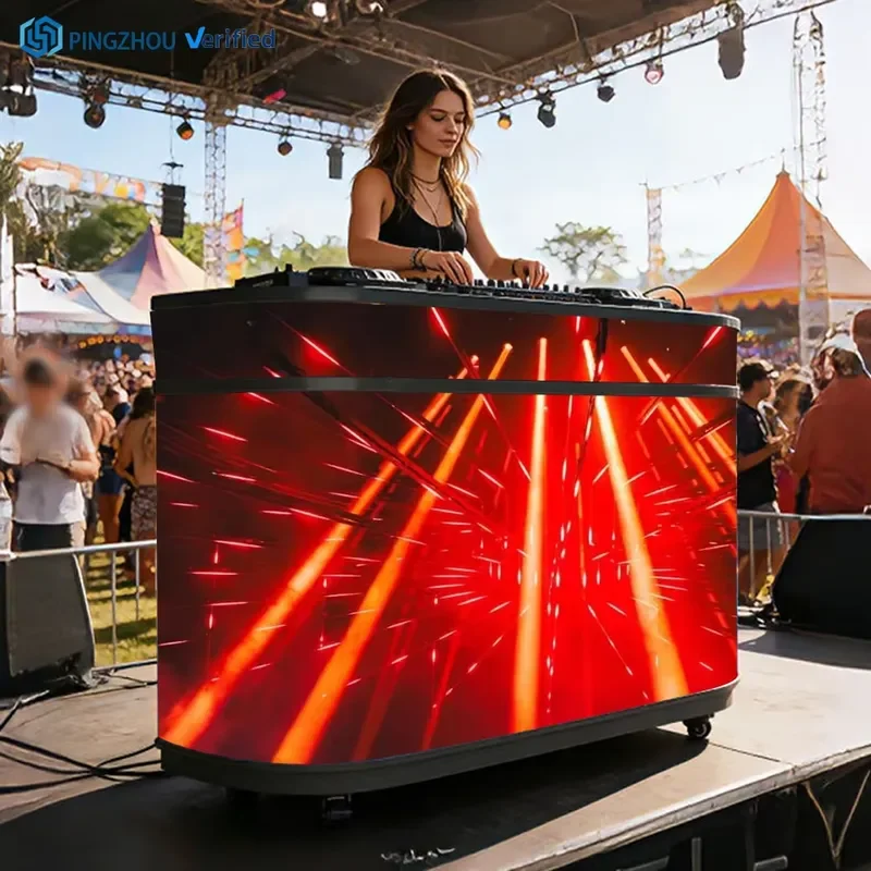 Custom Size Indoor LED Display Screen P2P2.5 Flexible Oval Counter LED Display Table DJ Front bar Exhibition Hall Counter