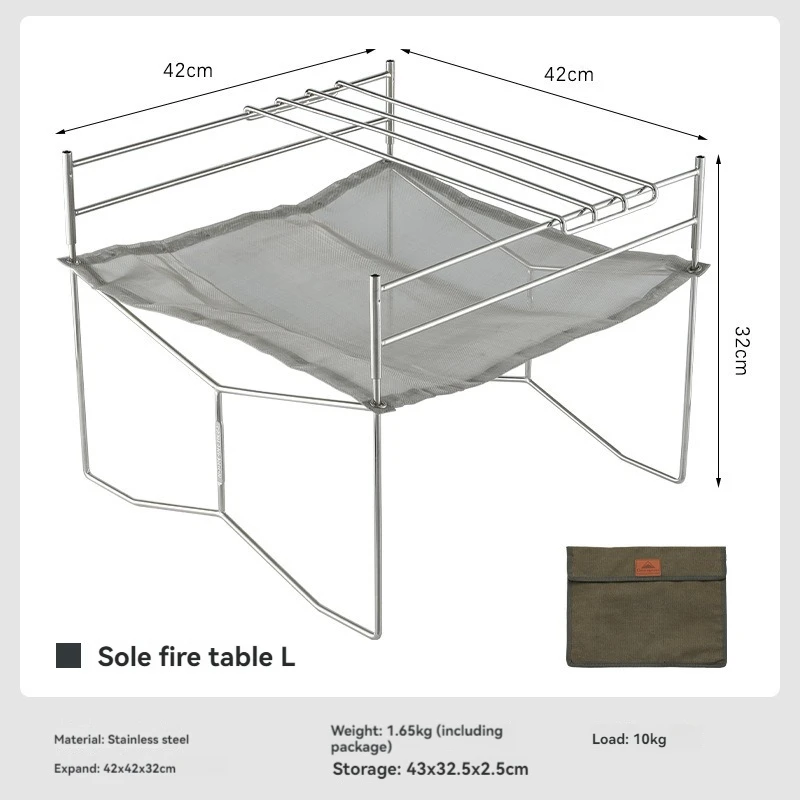CAMPINGMOON Outdoor Stainless Steel Soler Fire Stove Folding Portable Camping Lightweight Oven with Grille Mesh Camping Cookware