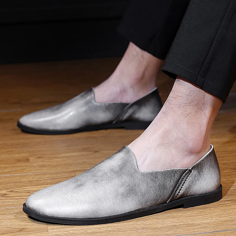 

Long-Lasting Leather Slip-Ons Triple-Stitched Seams Work Footwear outdoor men moccasins