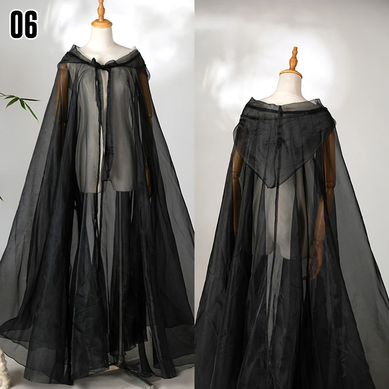 Women Elegant Hanfu Cape Flowy Long Cloak Chinese Style Ancient Traditional Hooded Cape Fairy Oriental Cosplay Overcoat