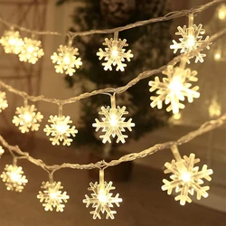 Guirxiété lumineuse LED flocon de neige, USB 62, 3m, 6m, blanc chaud, multi-documents, nickel é, décoration intérieure et extérieure, fête de mariage