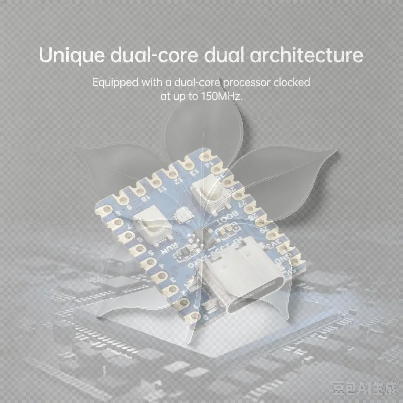 RP2350 Zero Mini Development Board Type-C Interface Reliable Performance Microcontroller for Sensor Module Debugging Testing