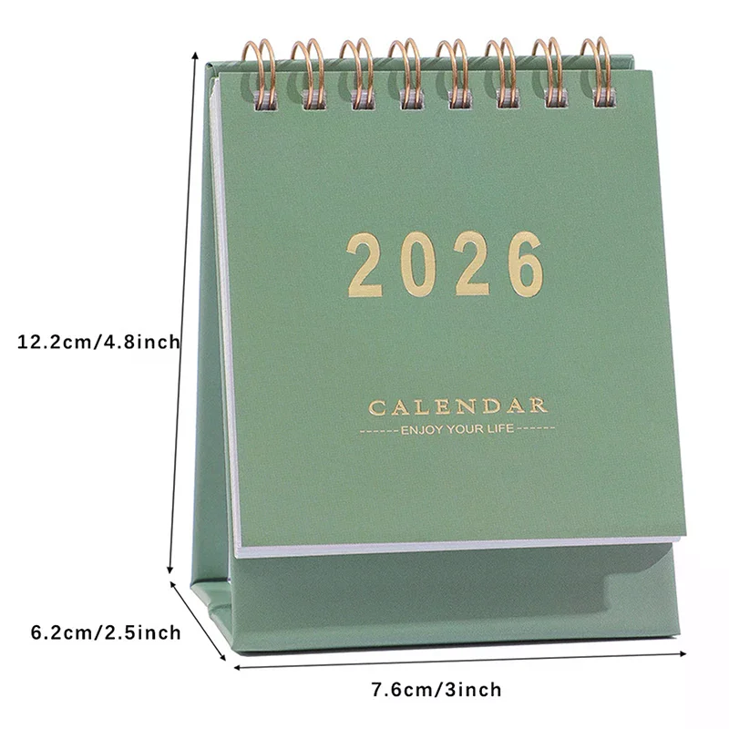 Simple 2026 Calendar Small Desk Calendar Creative Coil Calendar Planner Desktop Decoration Office Stationery