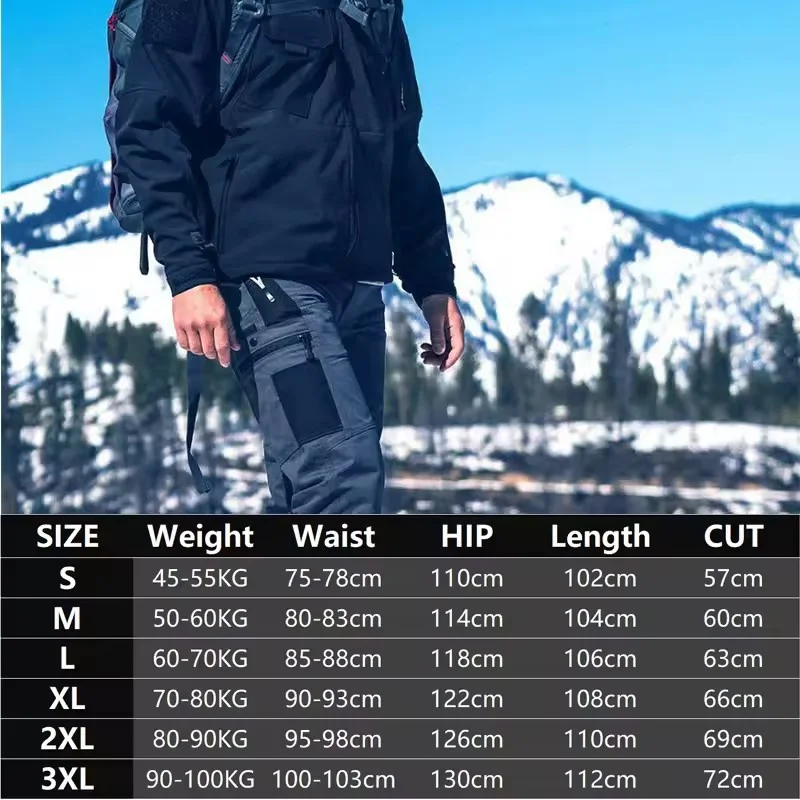 Taktische Freizeithose für Herren mit mehreren Taschen, Cargohose, Outdoor-Wanderhose, verschleißfeste Trainingsoverall – Detail 2