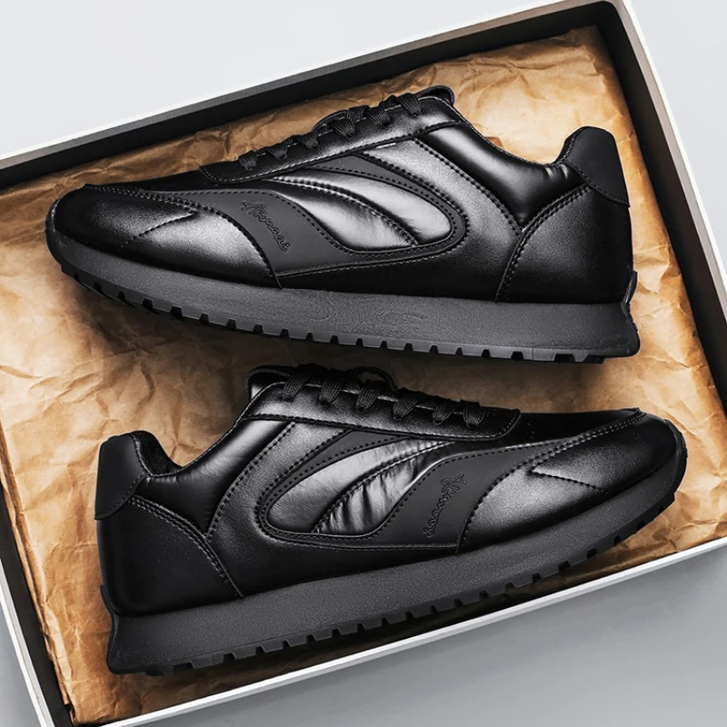 

Men's Casual Sneakers Thick Bottom Leisure Shoes Fashionable Trendy Laced Single Shoes Sporty Round Toe Breathable Trainer Men