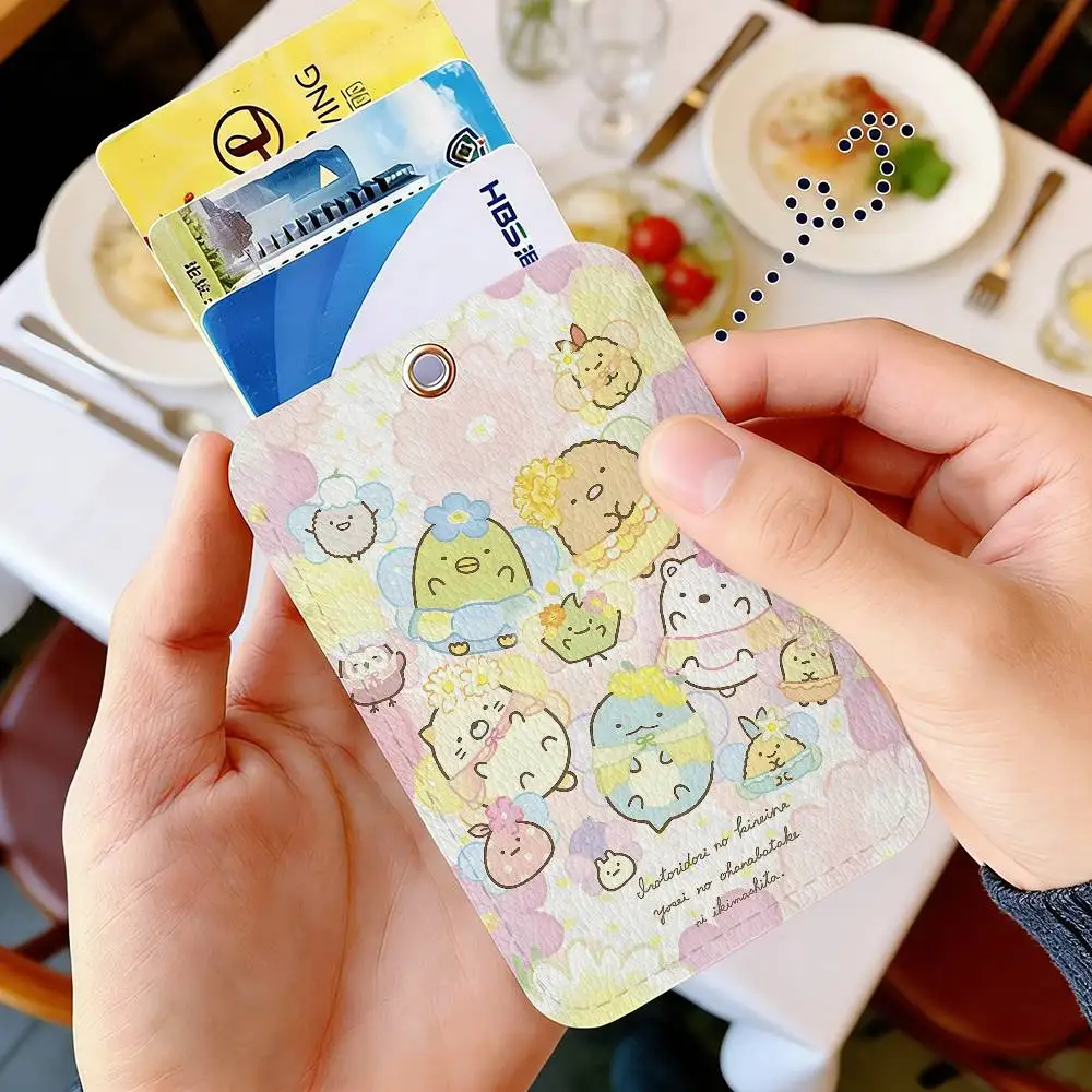 Japan Anime Sumikko Gurashi Office Supply Men And Women Credit Card Keyrings Student Card ID Card Holder Credential Holder Card