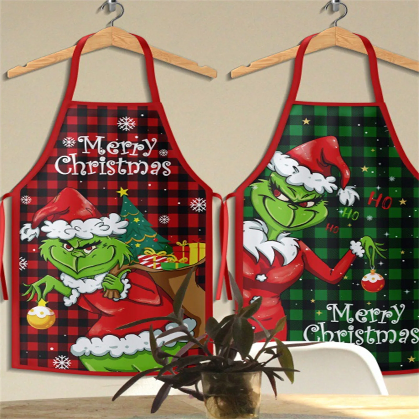 Christmas Aprons For Adults Thickened Apron Holiday Xmas Kitchen Apron Apron For Family Party Holiday, Christmas Home Decoration