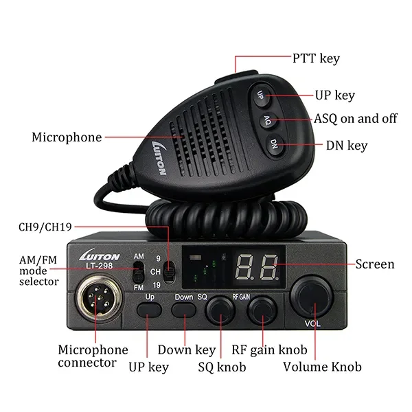 LT-298 27 MHz Marine CB Transceiver/ 40 Channels Car CB Radio