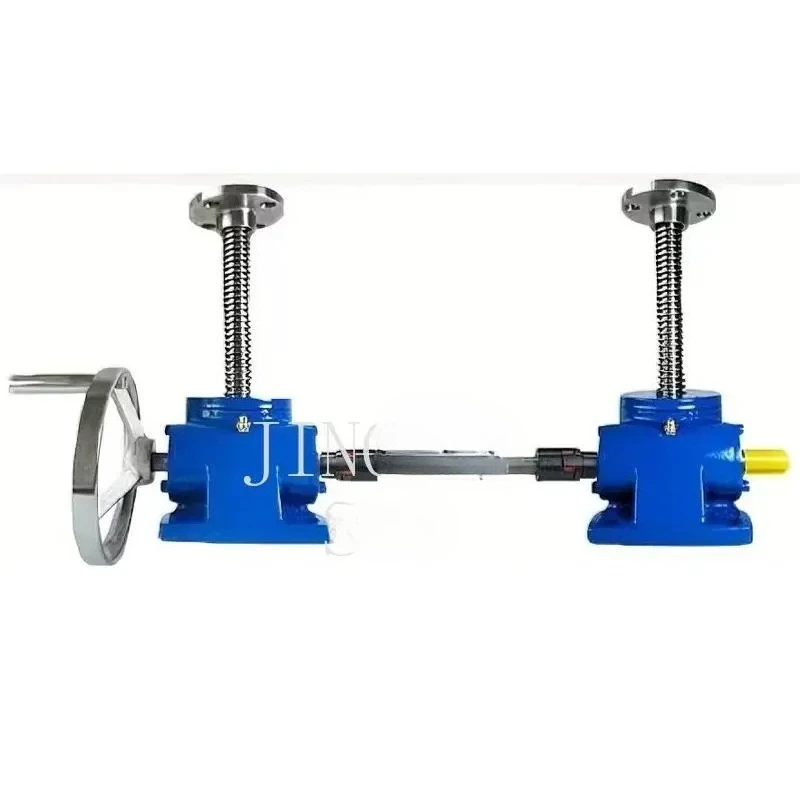 Two linkage screw lifts, hand-cranked electric lifts, worm gear lifting platform