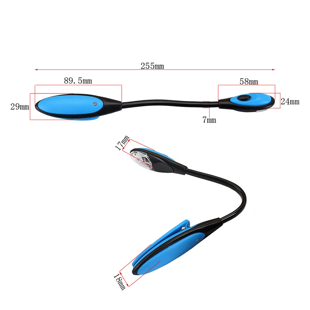 

Adjustable Clip Mini Portable LED Book Reading Light Lamp Flexible USB Novelty Light for Laptop PC Music Stand Light Lamp(Blue,1
