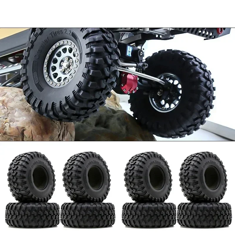 

4pcs 130mm 2.2" Rubber Rocks Tires Tyres for 1:10 RC Rock Crawler Trxs Trx4 Axial SCX10 90047 D90 D110 TF2 RR10 Wraith
