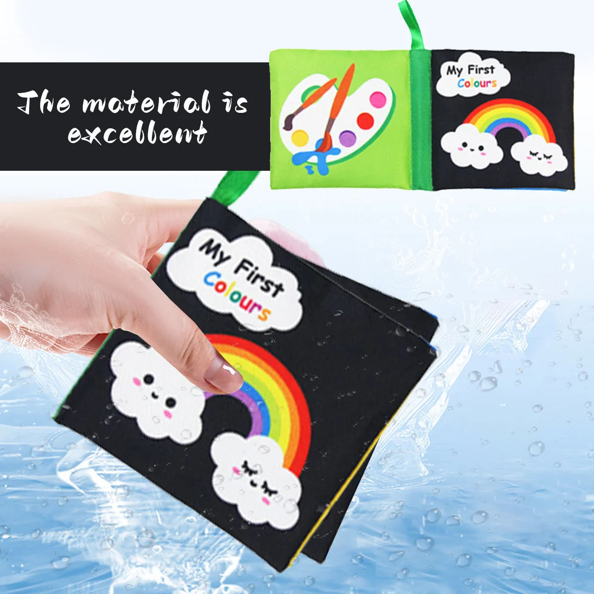 Libro in Stoffa per Neonati, Temi Insetti, Arcobaleno, Numeri, Grafica, Giocattolo Tattile, Giocattolo Educativo Precoce