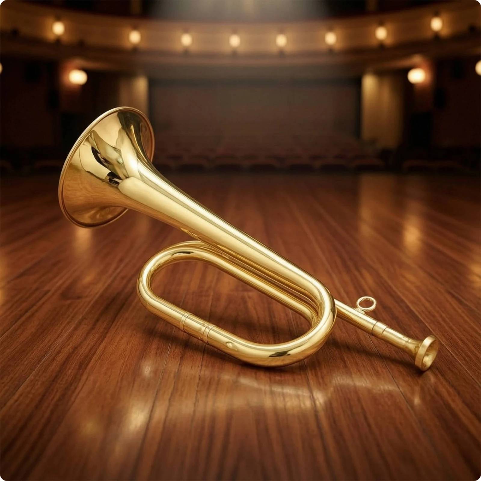 Brass Bugle with Finger Loop Lightweight Bugle Instrument Instrument Beginner-Friendly Long-Lasting for Beginners, Marching Band