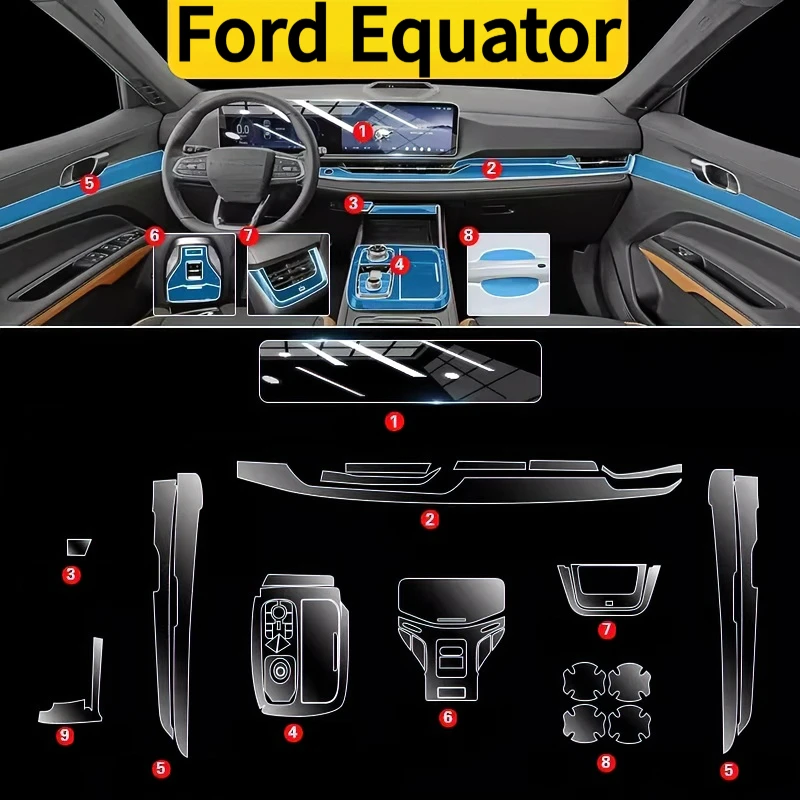 

For Ford Equator 25 interior protection Dashboard Multimedia GPS Navigation Transparent Scratch-Resistant Film Modification