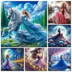 Diamond Painting Woman Portrait Rose Princess Full Round Square Diamond Embroidery Mosaic Cross Stitch Kits For Home Decor Gift