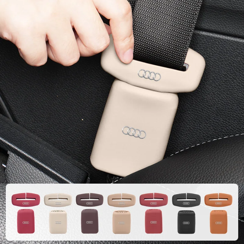 Silicone Car Seat Belt Buckle Clip Dustproof Cover Anti Scratch Protector For Audi Q5 Q7 Q3 A3 A4 A6 A5 A1 S1 S3 S4 RS5 RS6 A7