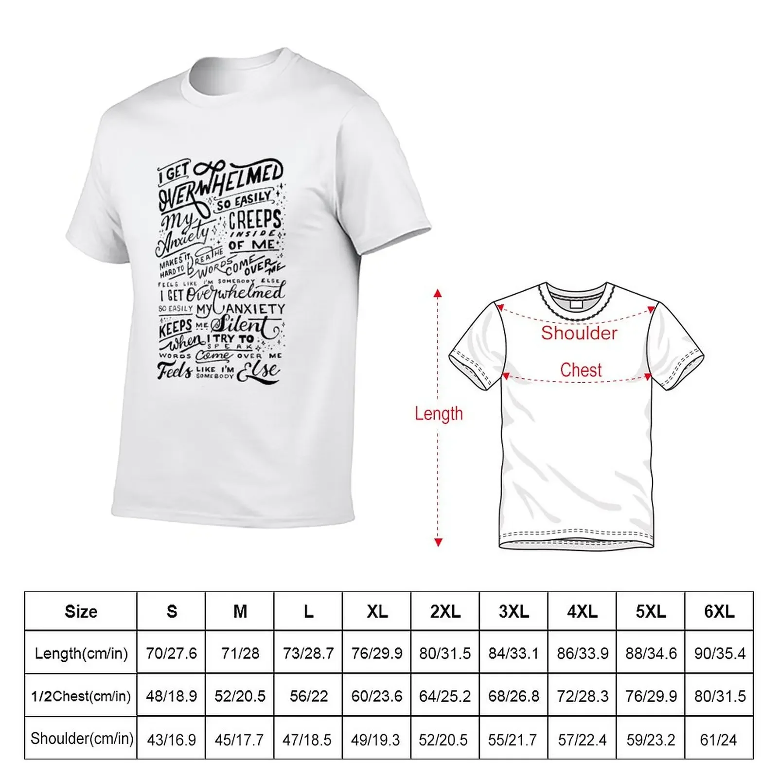 New Overwhelmed T-Shirt plain t-shirt custom t shirts clothes for men