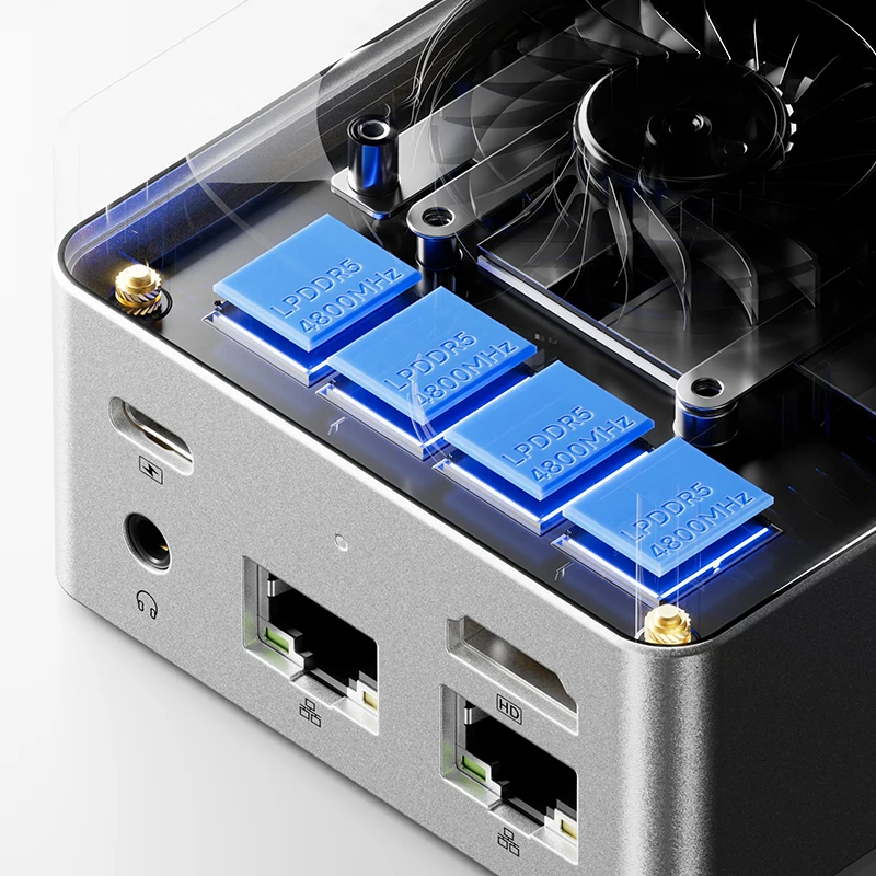 XCY 2LAN Office Mini PC with Inter N100 DDR5 Support Windows10 Dual-band WiFi5 4*USB Full-featured Type-c Desktop Computer