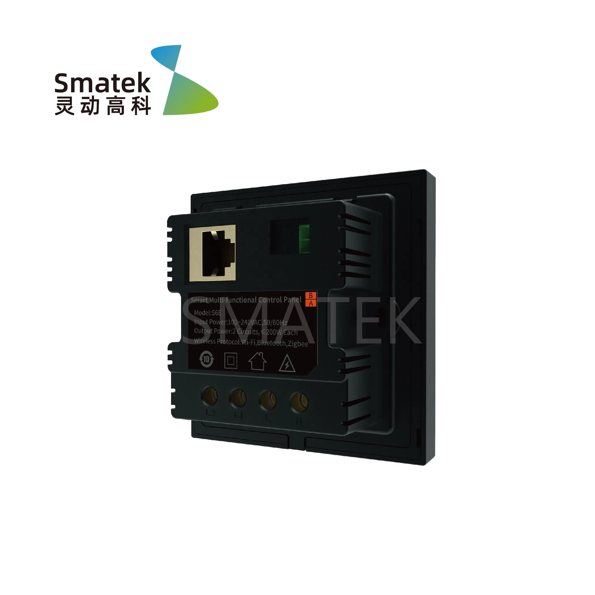 Smatek Wireless or Wired 4\'\' Asian Smart Home Touch Panel Screen Control Switch for Home Automation