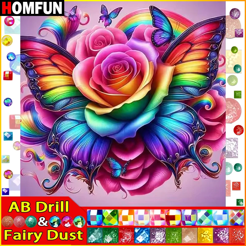 HOMFUN Fairy Dust AB Square/Round Drill 5D DIY Diamond Painting 