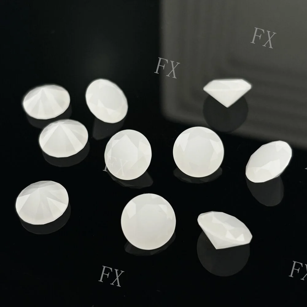 

Round Glass Bead 10~50pcs/lot 1.0~12mm White Translucent Loose Brilliant Cut Glass Synthetic Gems Stone For Jewelry