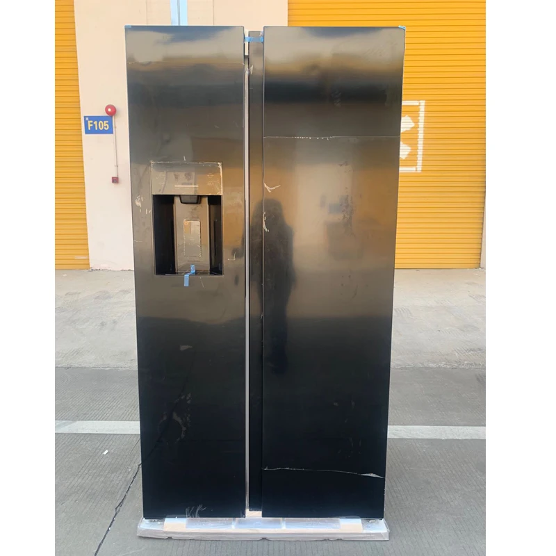 Black Color  Side by Side Double Door Refrigerator with Ice Maker and Water Dispenser 552L