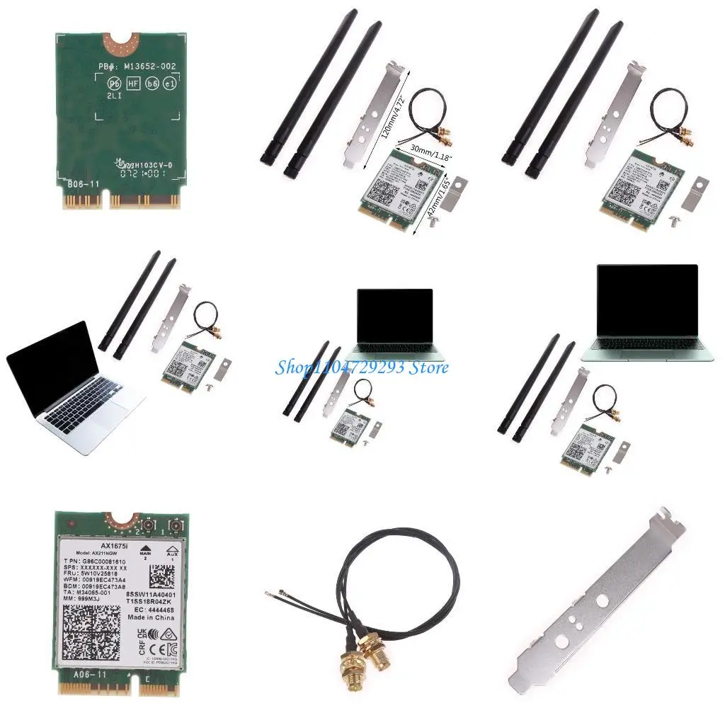 

Y2GD Killer AX1675i Band WiFi 6E Card 802.11ac ax Wireless NGFF M.2 E WiFi Card Adapter BT5.2 Adapter