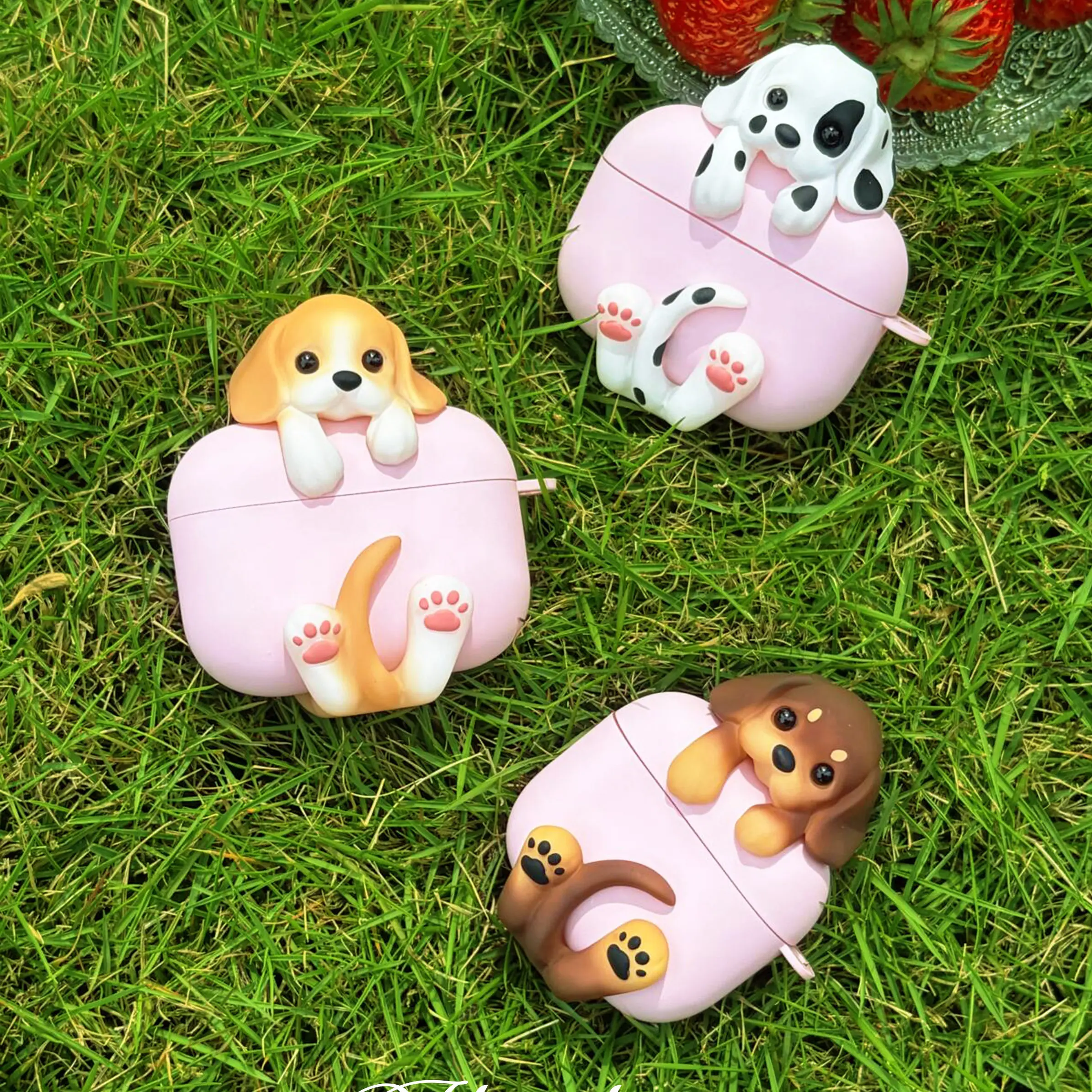 

Чехол для наушников Hug The Puppy, на заказ, для AirPods Pro1/2/3, с рисунком таксы, бигля, пятнистого собаки, мягкий креативный чехол для наушников