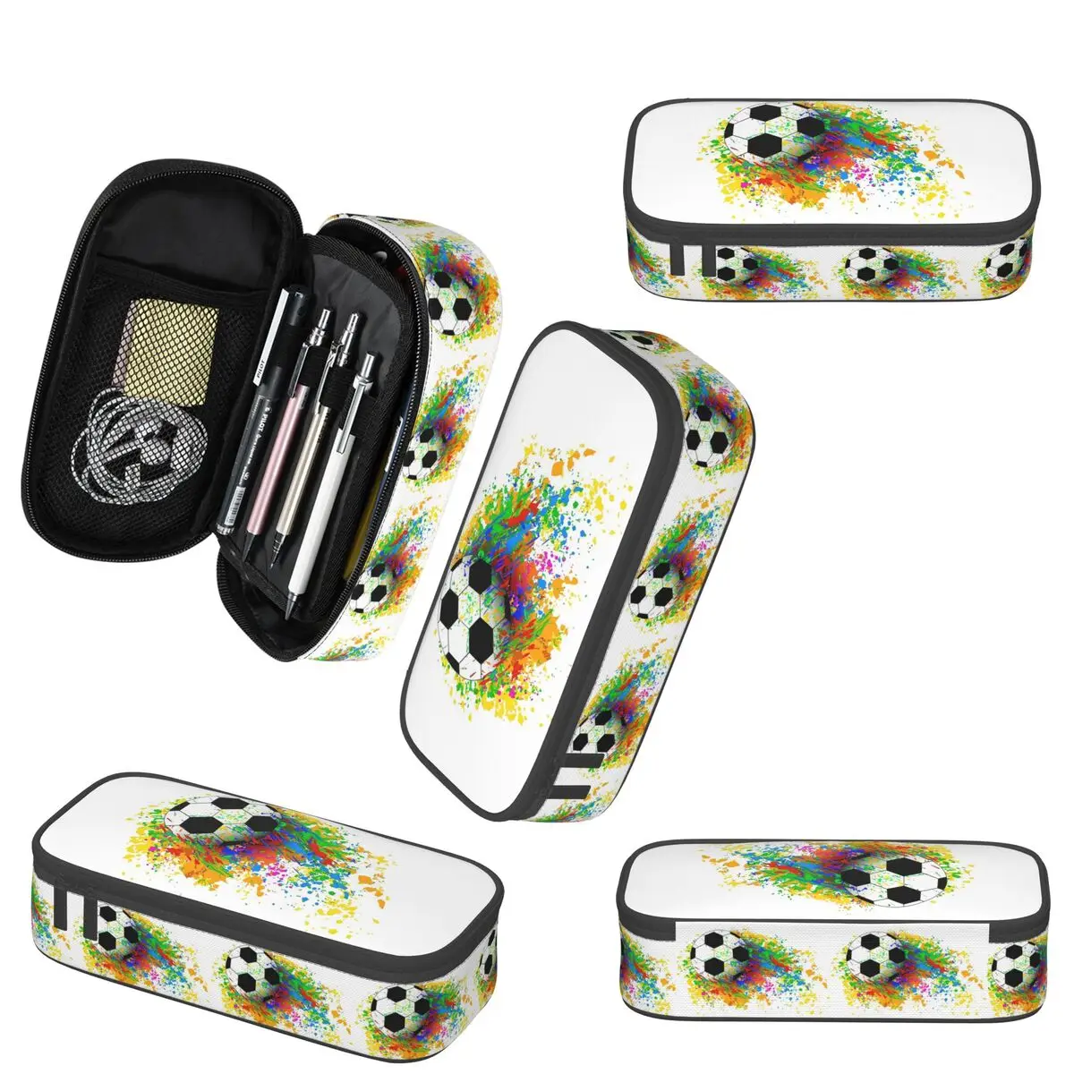 Football Soccer Ball Extreme Sports Colorful Pencil Case for Boy Girl Gift Pen Box Pencil Bag Stationery Supplies Pen Holder Bag