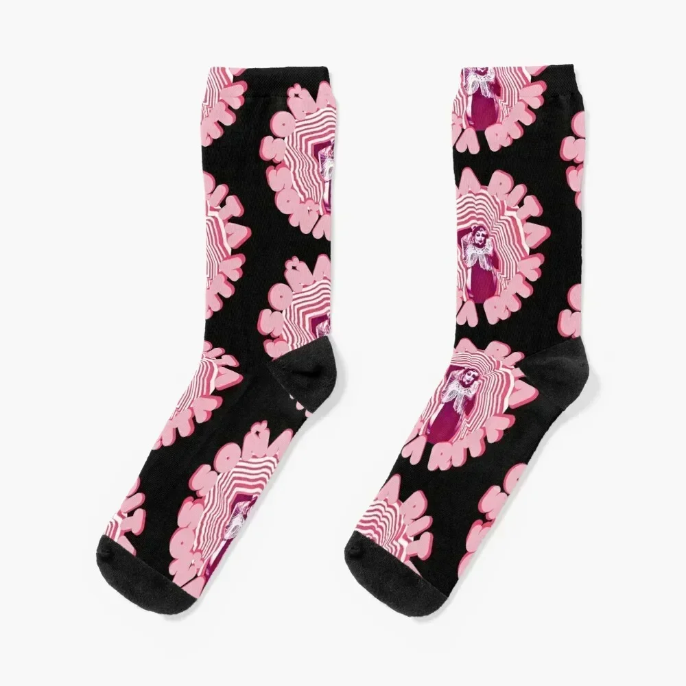 So?a Rita Red and White Design Socks hiphop kids ankle Socks Woman Men's