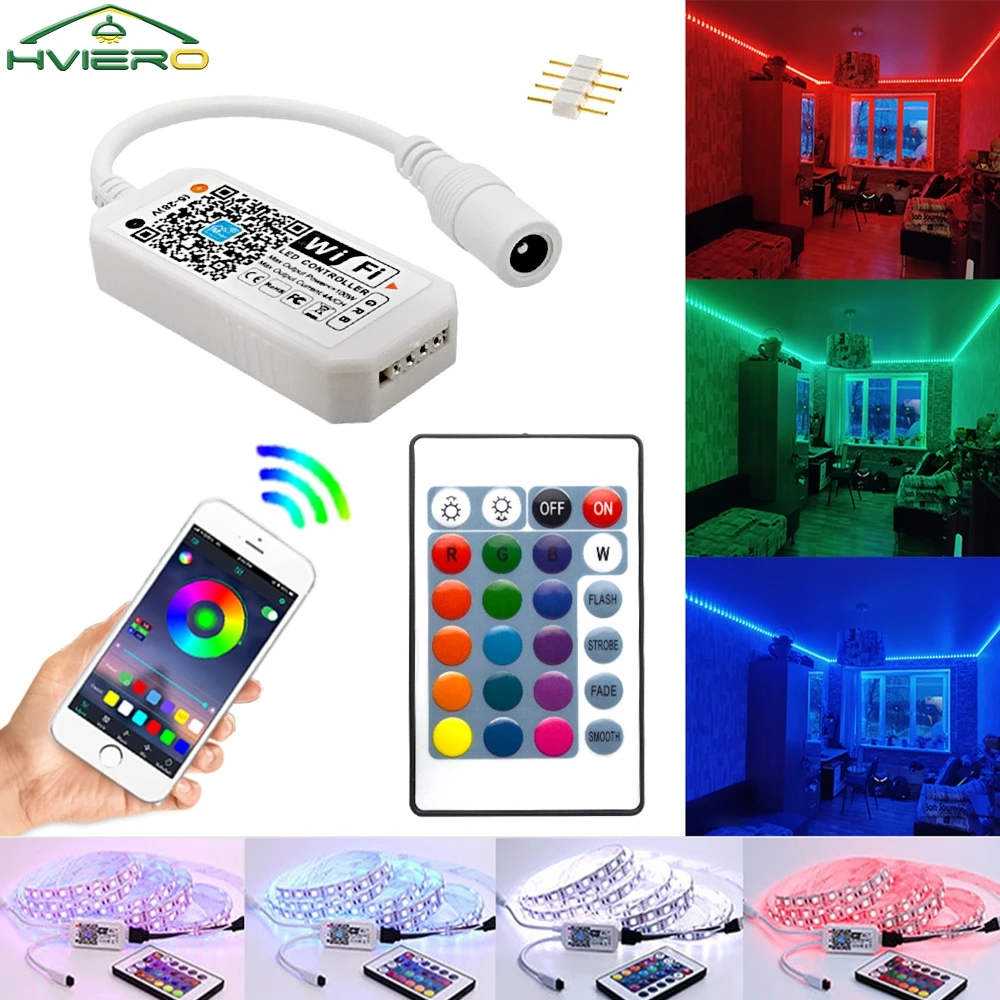 

24/44Key WIFI LED Dimmer Remote Sensor Wall Wireless Docking Connector Timing Intelligent Controller For Ceiling Decoration Neon