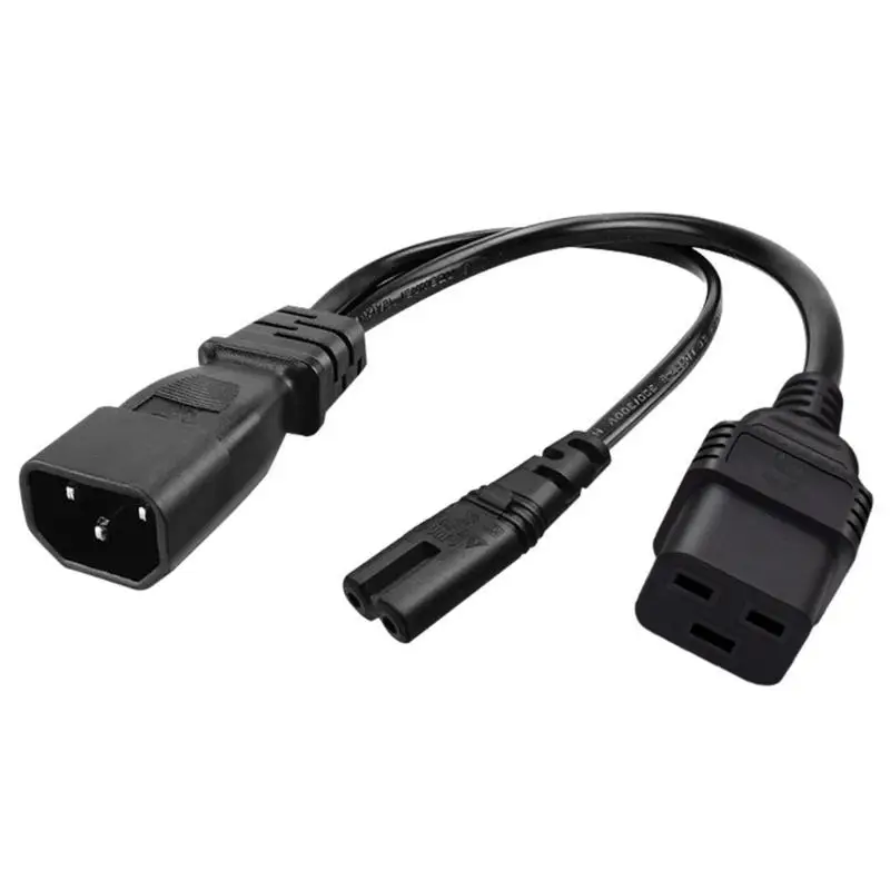 652F Y Splitter Netzkabel IEC320 C14 Stecker 3Pin Stecker Netzkabel Kabel AC PowerAdapter