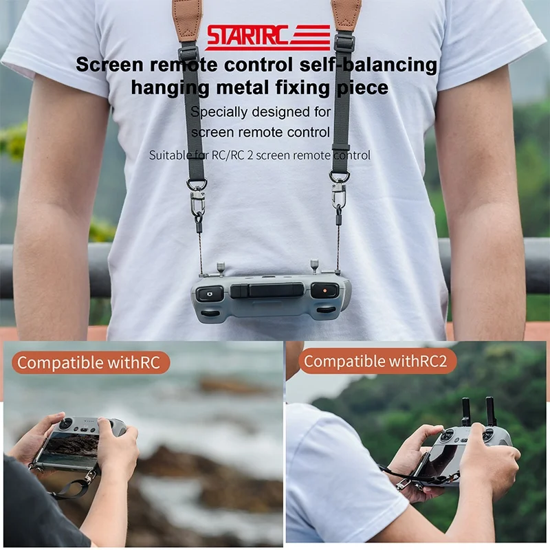 Metalowy uchwyt z paskiem do zawieszenia, zapewniający samobalansowanie, do pilota DJI RC/RC2, smycz do joysticka do DJI Mini 5 4 Pro/Air 3S/3/Flip — zdjęcie produktu 2